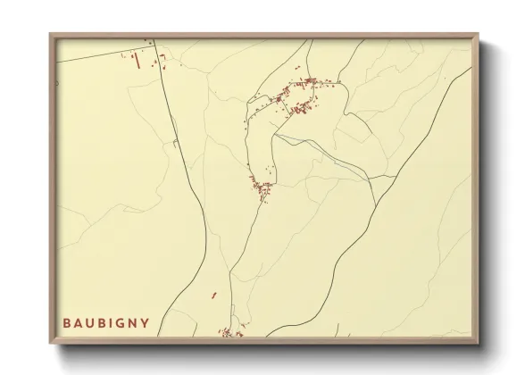 Une affiche de carte sur Baubigny