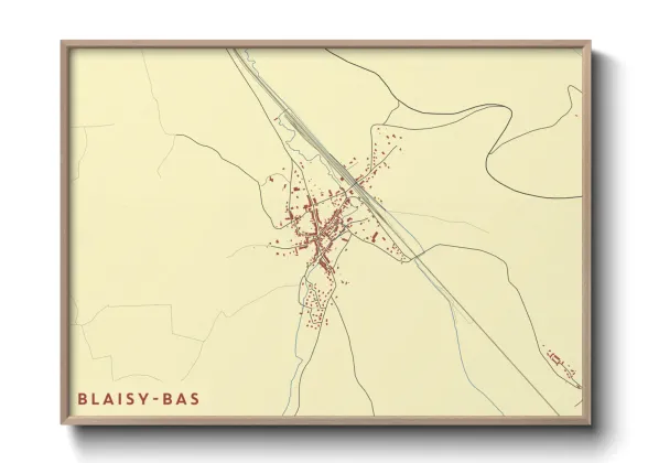Une affiche de carte sur Blaisy-Bas