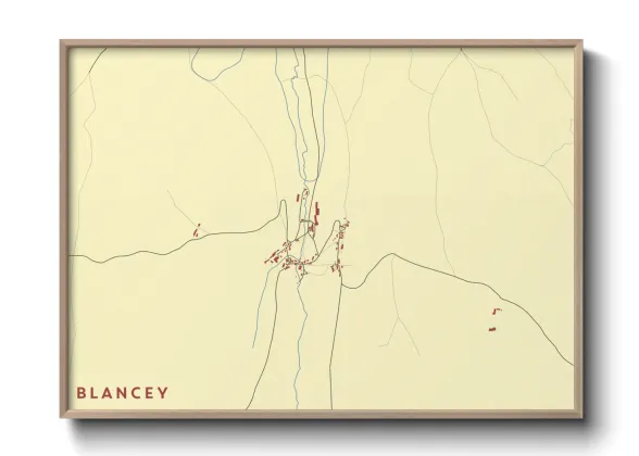 Une affiche de carte sur Blancey