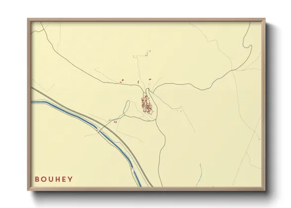 Une affiche de carte sur Bouhey