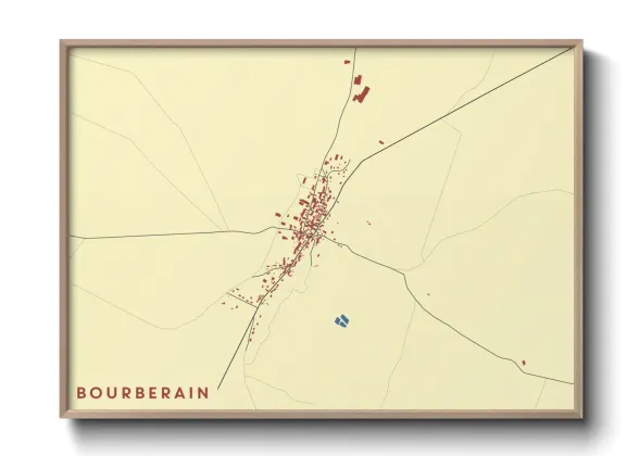 Une affiche de carte sur Bourberain