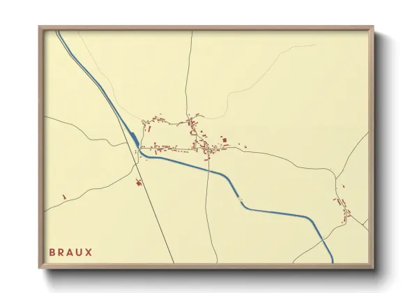 Une affiche de carte sur Braux