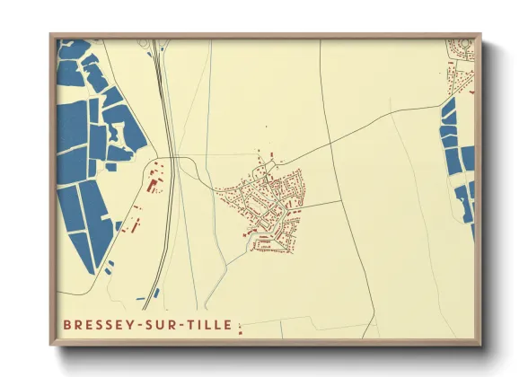 Une affiche de carte sur Bressey-sur-Tille