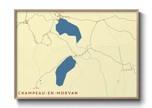 Une affiche de carte sur Champeau-en-Morvan