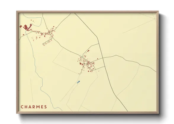 Une affiche de carte sur Charmes