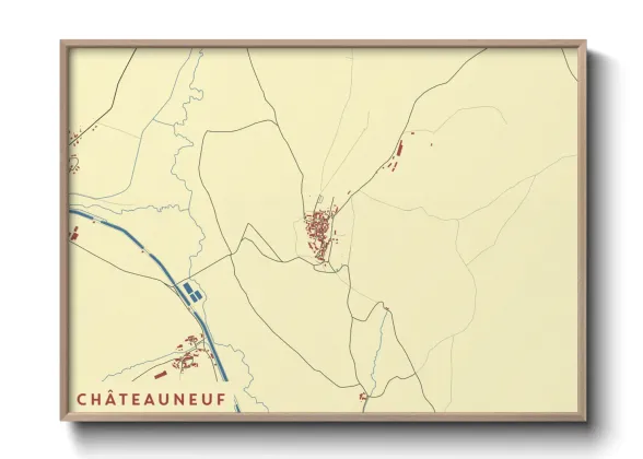 Une affiche de carte sur Châteauneuf
