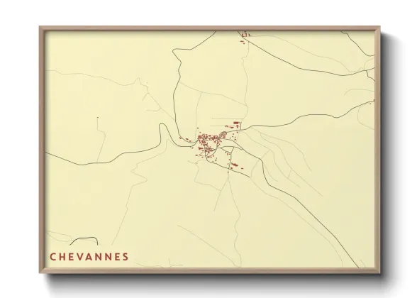 Une affiche de carte sur Chevannes