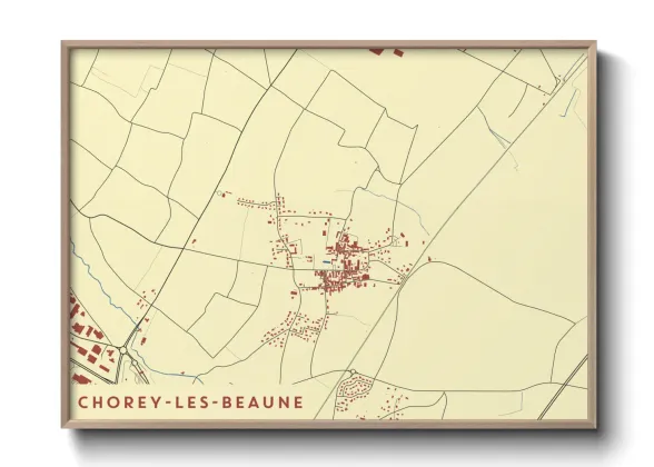 Une affiche de carte sur Chorey-les-Beaune