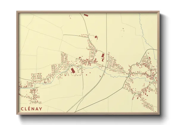 Une affiche de carte sur Clénay