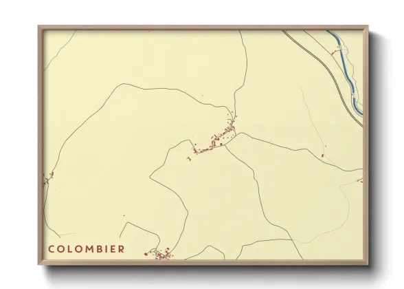 Une affiche de carte sur Colombier
