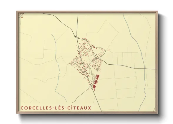 Une affiche de carte sur Corcelles-lès-Cîteaux