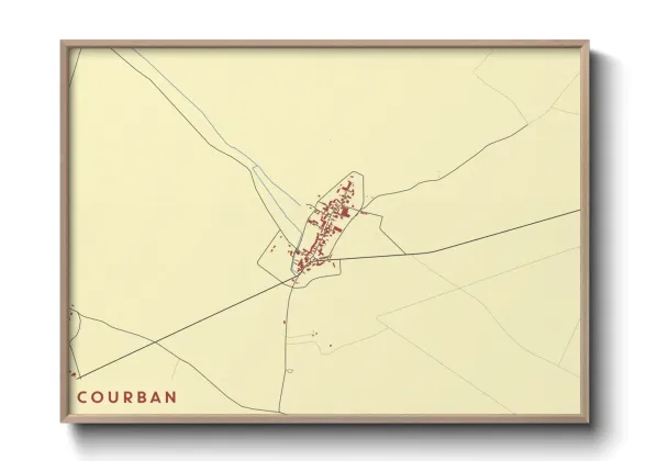 Une affiche de carte sur Courban