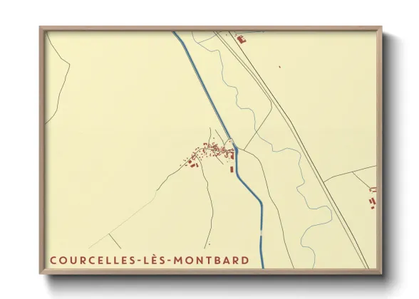 Une affiche de carte sur Courcelles-lès-Montbard