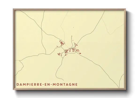 Une affiche de carte sur Dampierre-en-Montagne