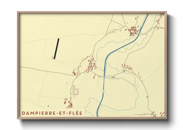 Une affiche de carte sur Dampierre-et-Flée
