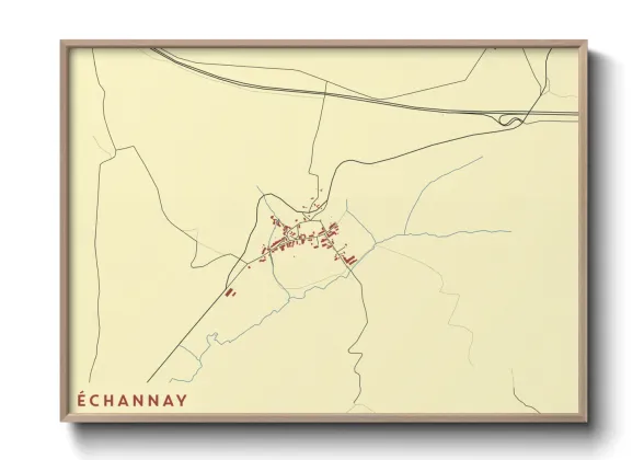 Une affiche de carte sur Échannay