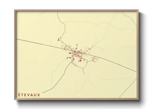 Une affiche de carte sur Étevaux