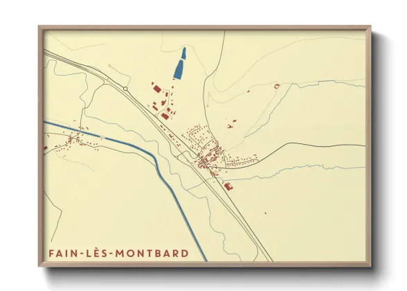 Une affiche de carte sur Fain-lès-Montbard