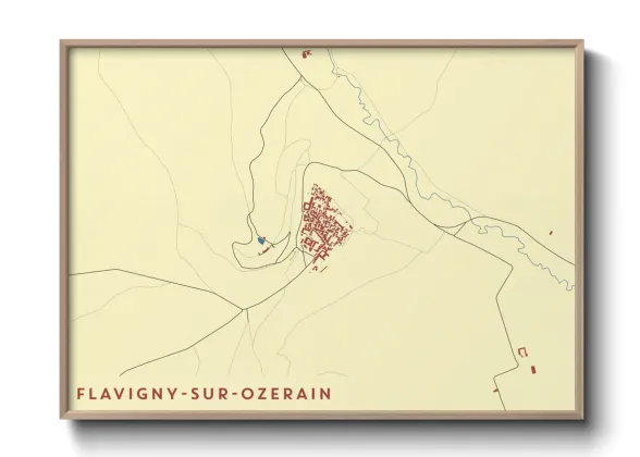 Une affiche de carte sur Flavigny-sur-Ozerain