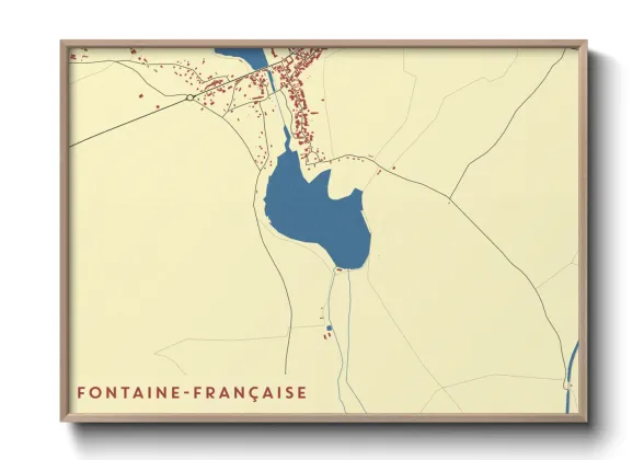 Une affiche de carte sur Fontaine-Française