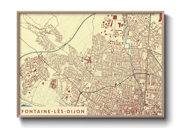Une affiche de carte sur Fontaine-lès-Dijon
