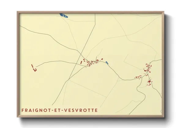 Une affiche de carte sur Fraignot-et-Vesvrotte