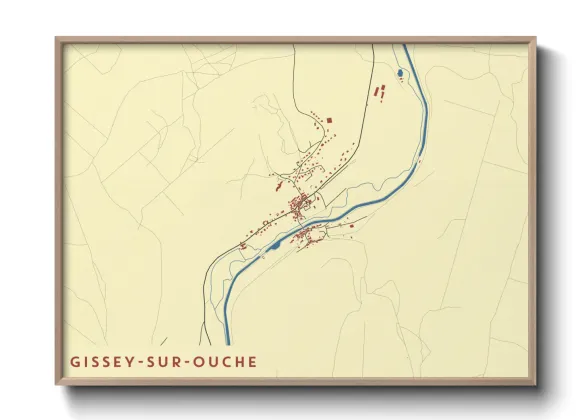 Une affiche de carte sur Gissey-sur-Ouche