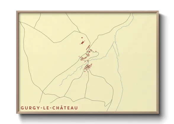 Une affiche de carte sur Gurgy-le-Château