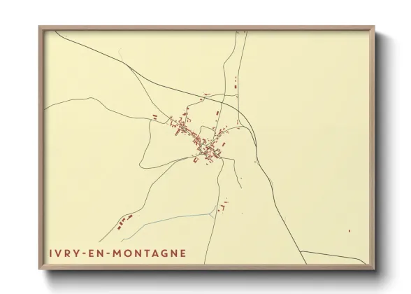 Une affiche de carte sur Ivry-en-Montagne