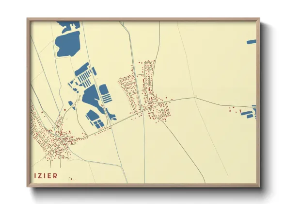 Une affiche de carte sur Izier