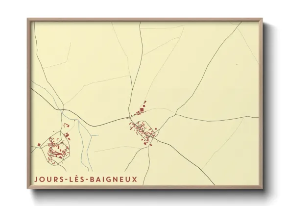 Une affiche de carte sur Jours-lès-Baigneux
