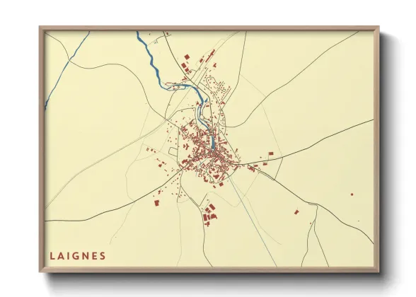 Une affiche de carte sur Laignes