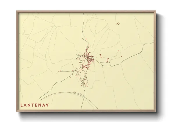 Une affiche de carte sur Lantenay