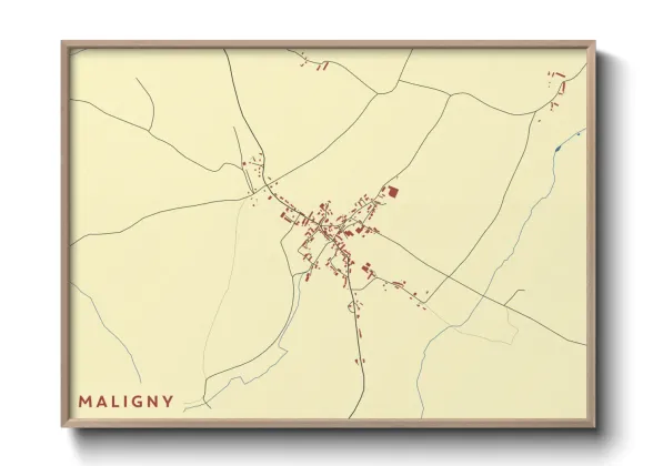 Une affiche de carte sur Maligny