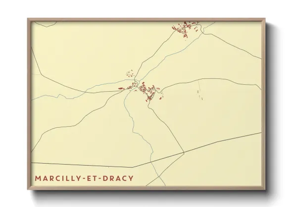 Une affiche de carte sur Marcilly-et-Dracy
