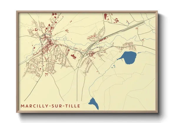 Une affiche de carte sur Marcilly-sur-Tille