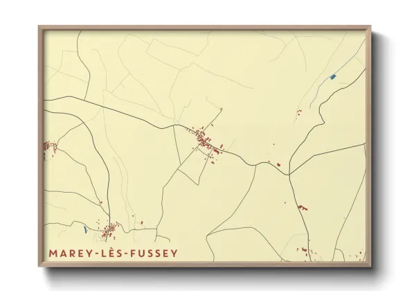 Une affiche de carte sur Marey-lès-Fussey
