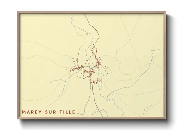 Une affiche de carte sur Marey-sur-Tille
