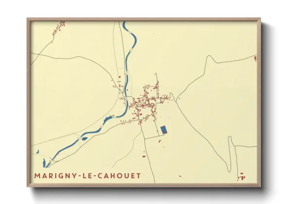 Une affiche de carte sur Marigny-le-Cahouet