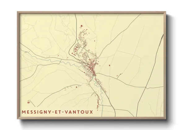 Une affiche de carte sur Messigny-et-Vantoux