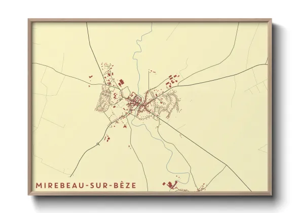 Une affiche de carte sur Mirebeau-sur-Bèze