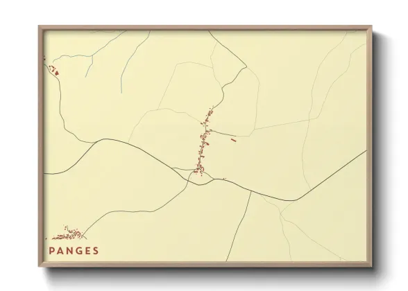 Une affiche de carte sur Panges