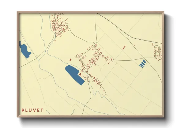 Une affiche de carte sur Pluvet