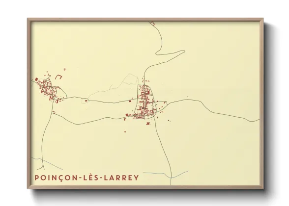 Une affiche de carte sur Poinçon-lès-Larrey