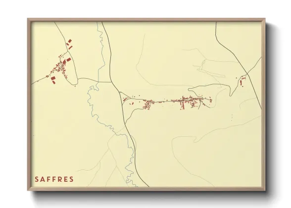 Une affiche de carte sur Saffres