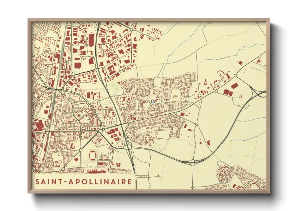 Une affiche de carte sur Saint-Apollinaire