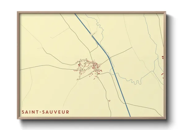 Une affiche de carte sur Saint-Sauveur