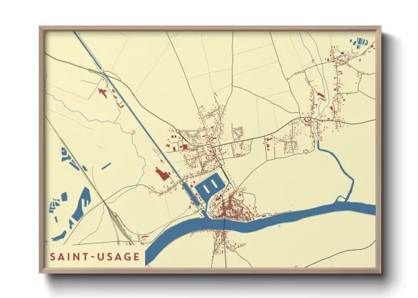 Une affiche de carte sur Saint-Usage