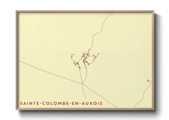 Une affiche de carte sur Sainte-Colombe-en-Auxois