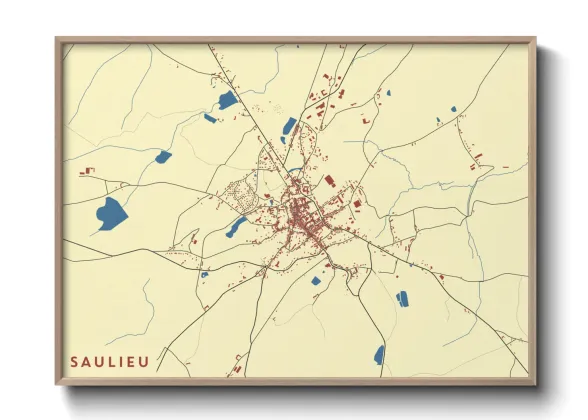 Une affiche de carte sur Saulieu